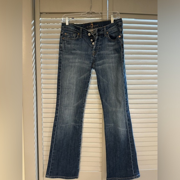 7 for All Mankind medium wash bootcut jeans. Button fly. Like new! - Picture 1 of 4